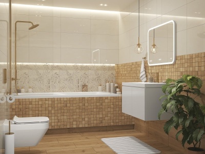 Панно Effecta джунгли бежевый 596x598мм CERSANIT