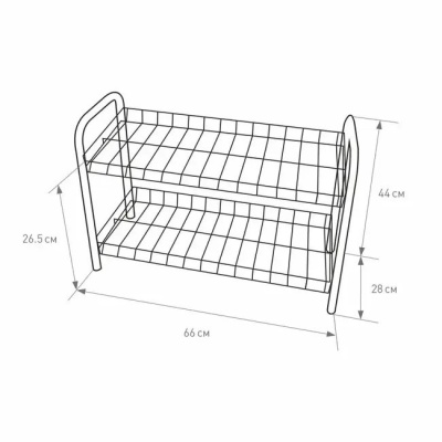 Этажерка для обуви 660х280х440 мм черный NIKA ЭТ3/Ч