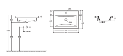 Умывальник врезной Тобаго 60 КЕРАМИН