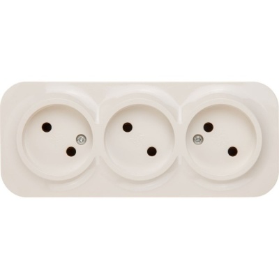 Розетка 3-ая Bailly без заземления LEIDEN ELECTRIC (бежевый)