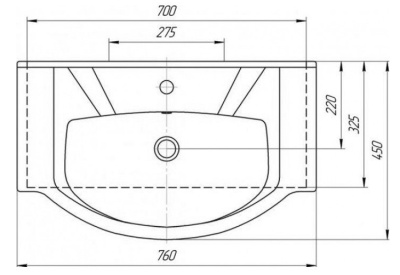 Умывальник мебельный Элеганс 75 Rosa