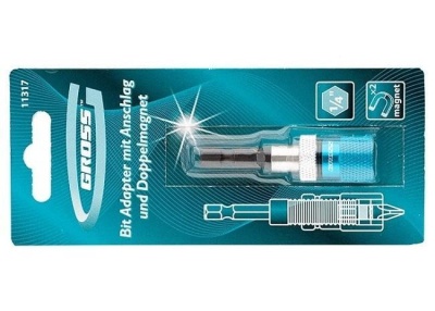 Адаптер для бит с ограничителем и двойным магнитом, 1/4 GROSS