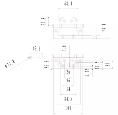 Петля 100 мм накладная матовая латунь 2BB-100 SB PALLADIUM