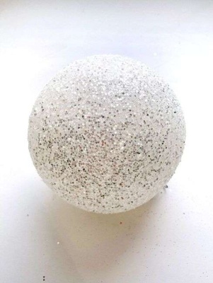 Шар ёлочный парча 8см белый GreenTerra ВН18