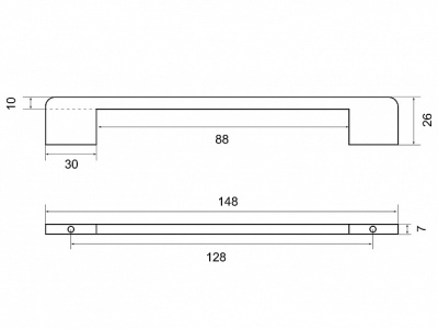 Ручка мебельная Palladium Ritiro 128 мм White