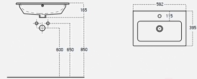 Тумба напольная Гамма Р24оФ8/1-У60 с умывальником Практико-44060