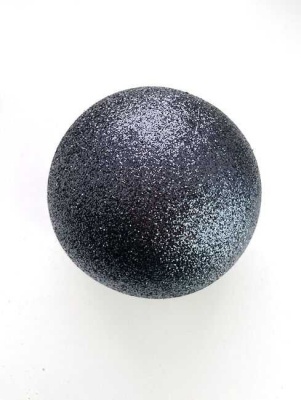 Шар ёлочный парча 8см черный GreenTerra В29