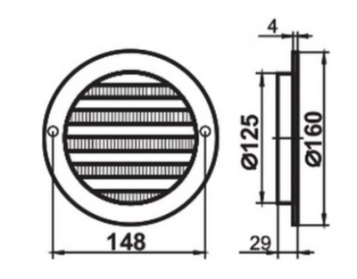 Решетка вентиляционная круглая d100 СЕМЬ ВЕТРОВ РК100с (коричневая)