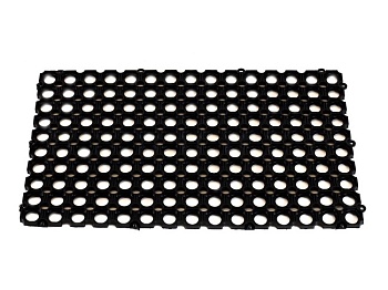 Коврик грязезащитный резиновый чёрный 50x80 см, 92202
