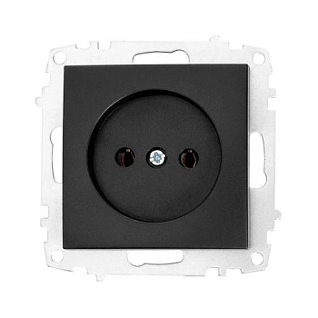 Розетка 1-ая Zena-Vega вантаблэк без заземления EL-BI 609-014800-215