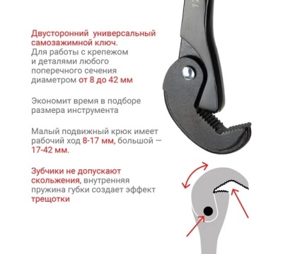 Ключ универсальный 8-42 мм, Vira 444004