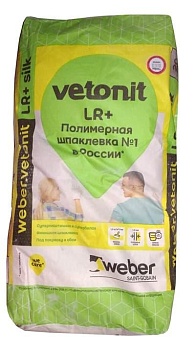 Шпатлевка полимерная финишная Vetonit LR+ WEBER белая, 20 кг