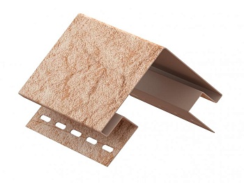 Наружный угол 076 Н для сайдинга винилового Ю-Пласт камень золотистый