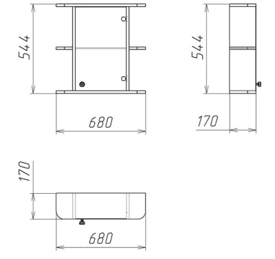 Шкаф настенный Гамма - 15М левый (белый)