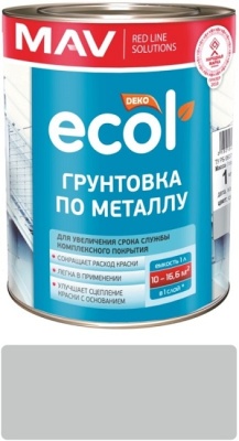 Грунтовка антикоррозийная ГФ-021 ECOL (светло-серый 1 л)