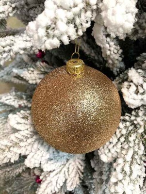 Шар ёлочный парча 8см золото GreenTerra В02/03