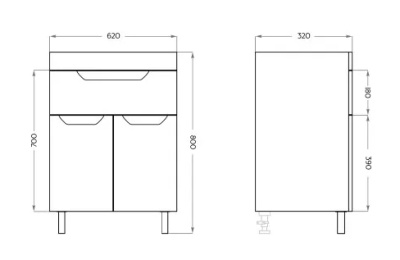 Тумба Рино 65 Axus под умывальник Чезаро 65 Керамин