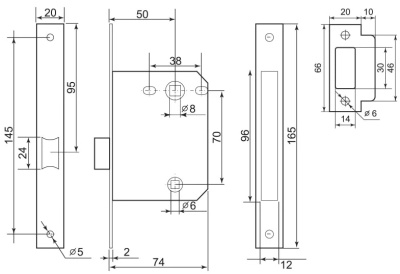 Замок межкомнатный 170 CP Palladium
