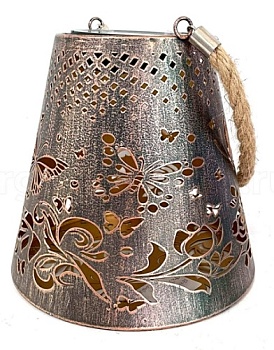 Фонарь садовый светодиодный проекционный на солнечной батарее Ночной луг 18.5см, Чудесный Сад 641