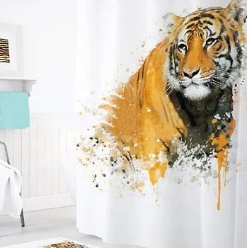 Занавеска для ванны 180х200см Tiger, без колец, Tropikhome
