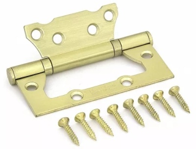 Петля 100 мм накладная матовая латунь E-2BB-100 SB Фабрика замков