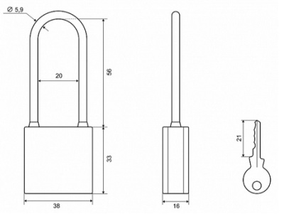 Замок навесной 303F-40L Palladium