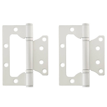 Петля 100 мм накладная белая E-2BB-100 WW Фабрика замков