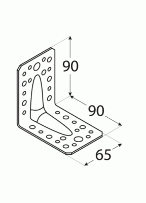 Уголок усиленный 1 90х90х65 мм, ROCK Solid