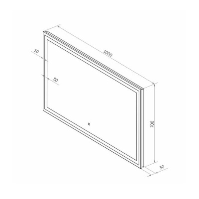 Зеркало Mercury LED 100х70 см Континент НН (подсветка, сенсор, диммер)