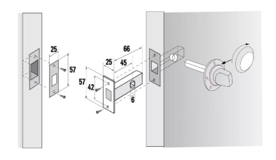 Задвижка межкомнатная Palladium 101 SN