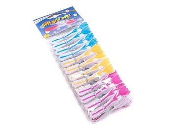 Набор прищепок пластмассовых 12 шт. 8,5 см 25658945