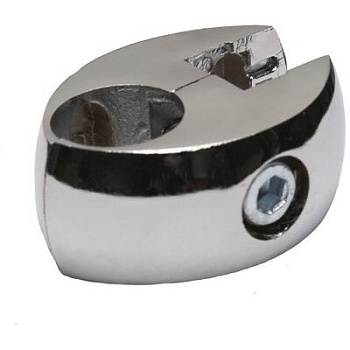 Соединитель одинарный для стекла (плиты) d 25 мм, алюминий блеск, AKS 23199