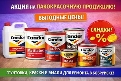 Акция на лакокрасочную продукцию в Бобруйске