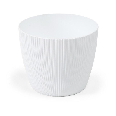 Кашпо для цветов пластмассовое белое 15x18 см Magnolia Jumper LA753-05 Lamela