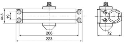 Доводчик дверной 1085 BC серебро PALLADIUM