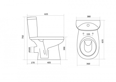 Унитаз-компакт Анимо напольный Santek