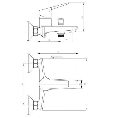 Смеситель для ванны и душа Mersin MSN 54 ESKO