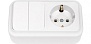 ВЫКЛЮЧАТЕЛЬ 2-клавишный+розетка 1-я с заземлением 2В-РЦ-529, Пралеска, Bylectrica
