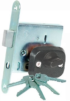 Замок врезной без ручек антик серебро ЗВ1-В-1-02.2 ВОЛМЕТ