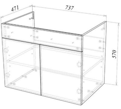 Тумба GARDA ONDA 09.51н.750.PVC под умывальник Анита 750
