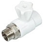 Кран полипропиленовый шаровый прямой, 25x3/4", белый, VALFEX