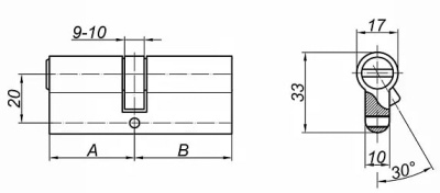 Цилиндровый механизм ZN 90 C ET AB Palladium