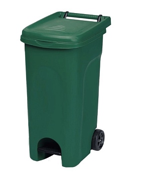 Бак для мусора 80л с педалью (темно-зеленый)