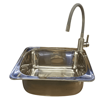 Мойка кухонная Ledeme L94842 + смеситель Wisent W740333-9 + сифон