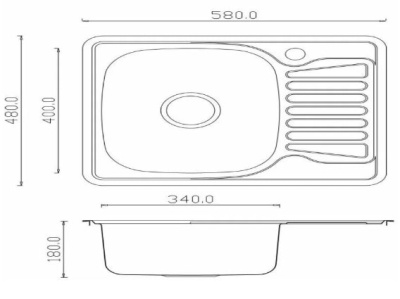 Мойка кухонная металлическая Ledeme L65848-L
