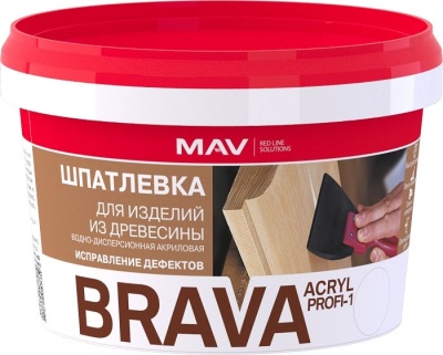 Шпатлевка для дерева BRAVA ACRYL ПРОФИ-1 (дуб 0.5 л/0.7 кг)
