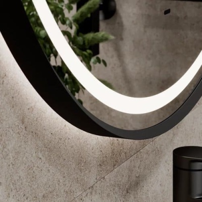 Зеркало Tior Black Led 60х60 см Континент с бесконтактным сенсором