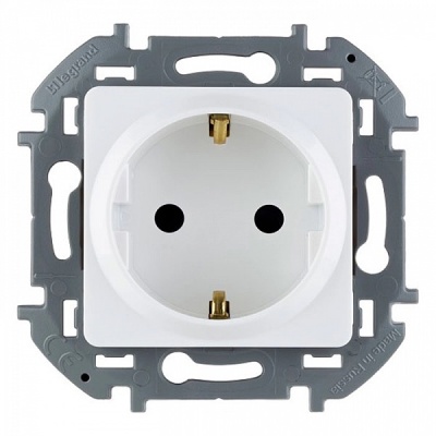 РОЗЕТКА с заземлением и защитными шторками, Inspiria Legrand (белый)