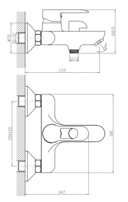 Смеситель для ванны и душа Future FT 54 VODA
