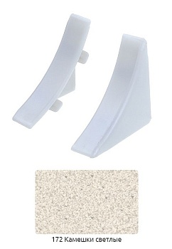 Торцевые (пара) для плинтуса столешницы Камешки светлые/172 Идеал